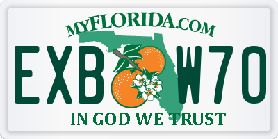 FL license plate EXBW70
