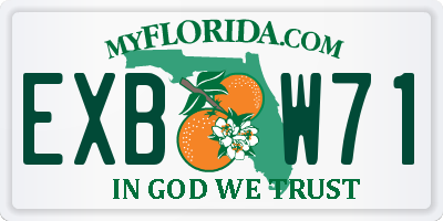 FL license plate EXBW71