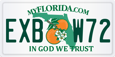 FL license plate EXBW72