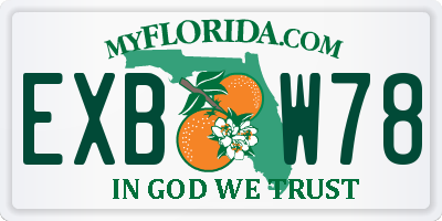 FL license plate EXBW78