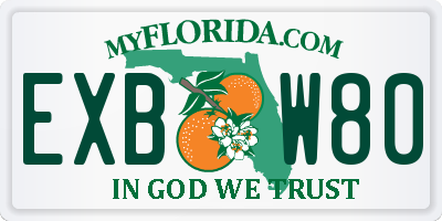 FL license plate EXBW80