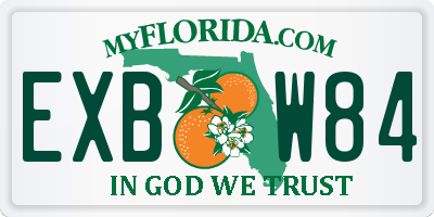 FL license plate EXBW84