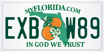 FL license plate EXBW89