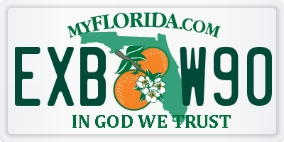 FL license plate EXBW90