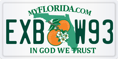FL license plate EXBW93