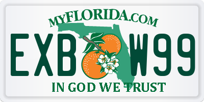 FL license plate EXBW99