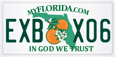 FL license plate EXBX06
