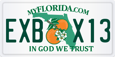 FL license plate EXBX13