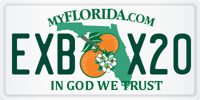 FL license plate EXBX20