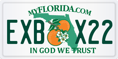 FL license plate EXBX22