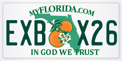 FL license plate EXBX26