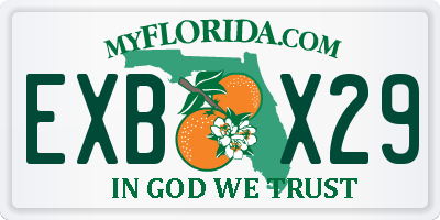 FL license plate EXBX29