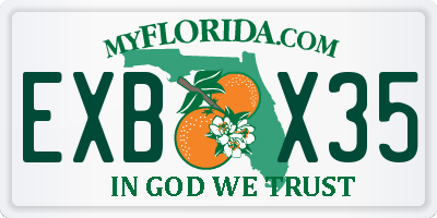 FL license plate EXBX35