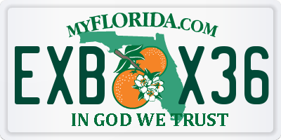 FL license plate EXBX36