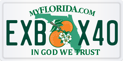 FL license plate EXBX40