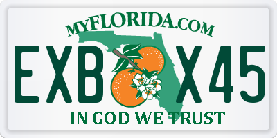 FL license plate EXBX45
