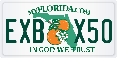FL license plate EXBX50
