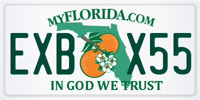 FL license plate EXBX55