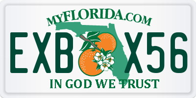 FL license plate EXBX56