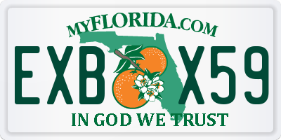 FL license plate EXBX59
