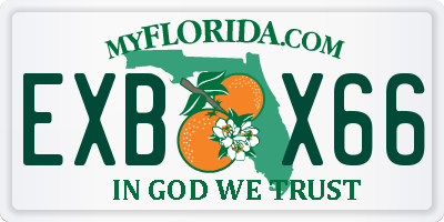 FL license plate EXBX66