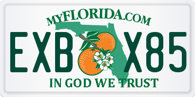 FL license plate EXBX85