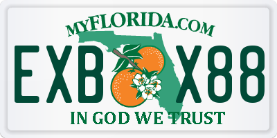 FL license plate EXBX88