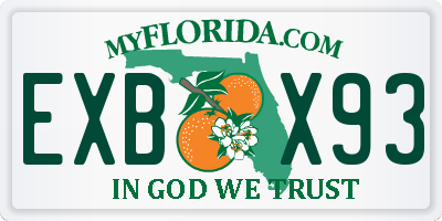 FL license plate EXBX93