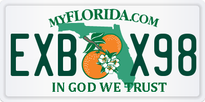 FL license plate EXBX98
