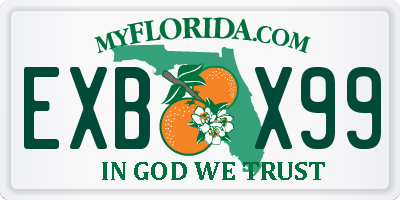 FL license plate EXBX99