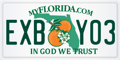 FL license plate EXBY03