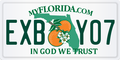 FL license plate EXBY07