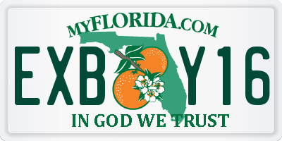 FL license plate EXBY16