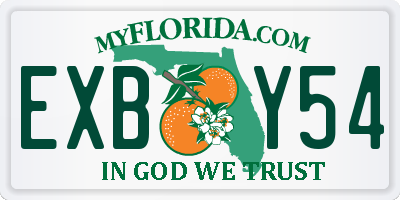 FL license plate EXBY54