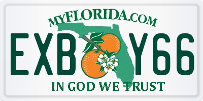 FL license plate EXBY66