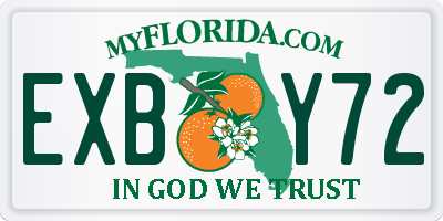 FL license plate EXBY72