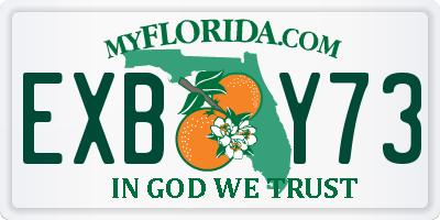FL license plate EXBY73