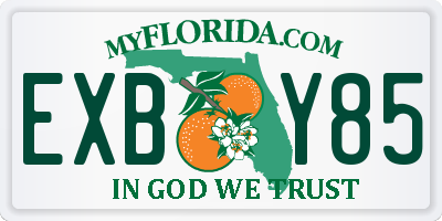 FL license plate EXBY85