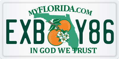 FL license plate EXBY86
