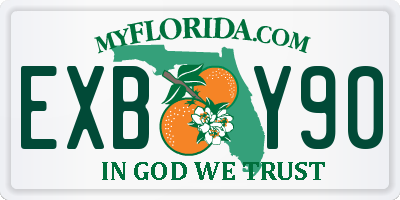 FL license plate EXBY90