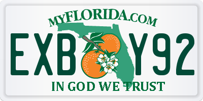 FL license plate EXBY92