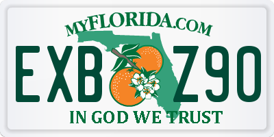 FL license plate EXBZ90