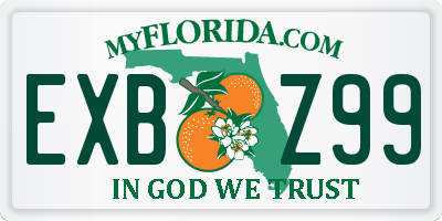 FL license plate EXBZ99