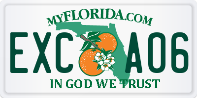 FL license plate EXCA06