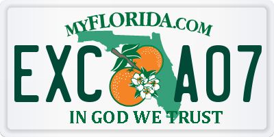 FL license plate EXCA07