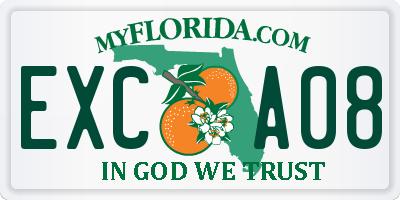 FL license plate EXCA08
