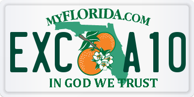 FL license plate EXCA10