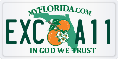 FL license plate EXCA11