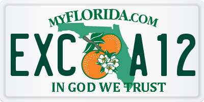 FL license plate EXCA12
