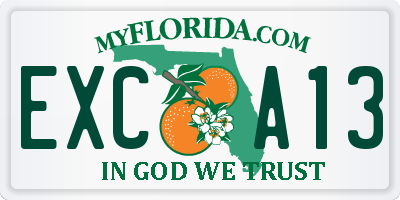 FL license plate EXCA13